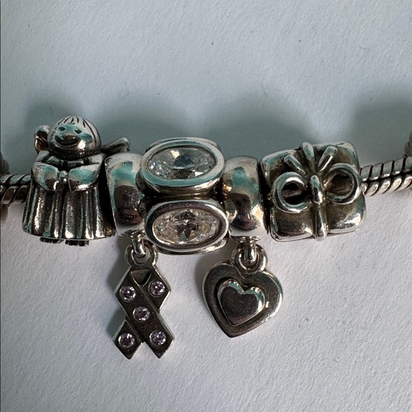 Pandora Silver Charm Bracelet w/charms - Picture 4 of 8